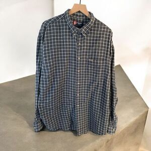 Chaps Ralph Lauren Men's Classic Plaid Button Down Shirt Blue White Check sz XXl